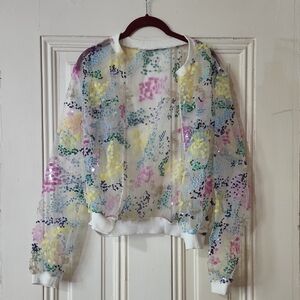 Lirika Matoshi Multicolor Sequin Bomber Jacket